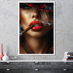 Sultry Smoke and Sable Tresses - NicheCanvas