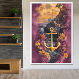 Golden Anchor Coastal Voyage - NicheCanvas