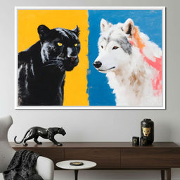 Panther And Wolf Color Clash - NicheCanvas