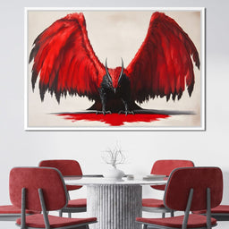 Fiery Wings Shadowed Sentinel - NicheCanvas