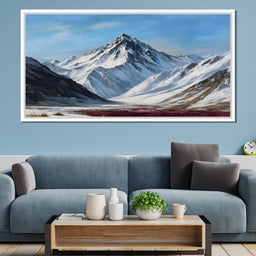 Snowy Alpine Peak Over Heather - NicheCanvas