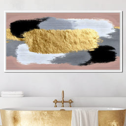 Modern Gold Brushstroke Abstract - NicheCanvas