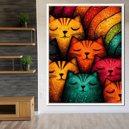 Dreamy Feline Kaleidoscope - NicheCanvas