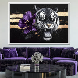 Tiger Roar of the Violet Stripes - NicheCanvas