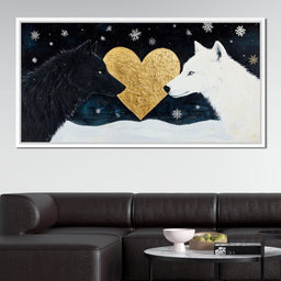 Golden Heart Winter Wolves- - NicheCanvas