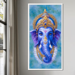 Royal Blue Ganesha Divine Blessing - NicheCanvas