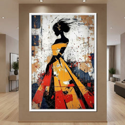 Women in Yellow Dress - NicheCanvas