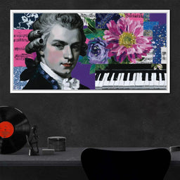 Classical Piano Pink Flowers - NicheCanvas