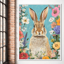 Charming Bunny Among Blossoms - NicheCanvas