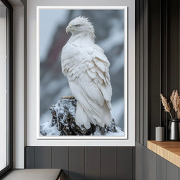 Majestic Winter Hawk Sentinel - NicheCanvas
