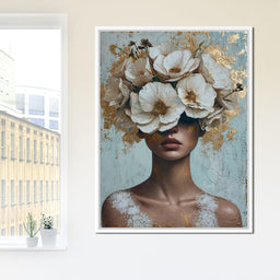 Golden Petal Silhouette - NicheCanvas