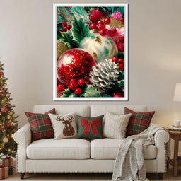 Festive Ornaments Holiday Glow - NicheCanvas