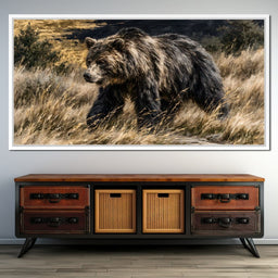 Solitary Wanderer Through The Golden Grass - NicheCanvas