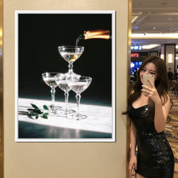 Champagne Cascade Celebration - NicheCanvas