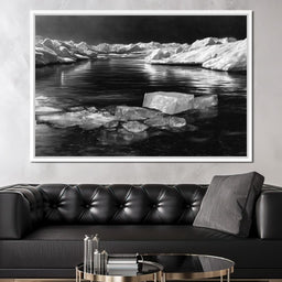 Midnight Drift Ice Fjord - NicheCanvas