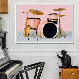 Golden Sax Pink Drum Groove - NicheCanvas