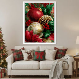 Festive Pine Holly Joyful Noel - NicheCanvas