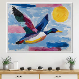 Sunlit Flight of Wild Duck - NicheCanvas