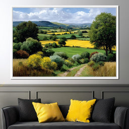 Golden Fields Country Path - NicheCanvas