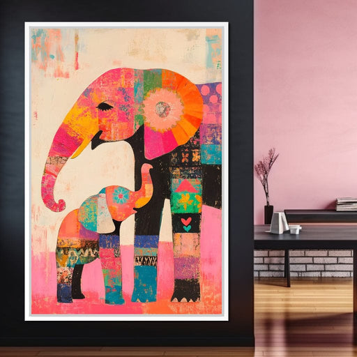 Elephant Patchwork Dreams Canvas Print