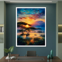 Kilimanjaro Dawn Elephant Path - NicheCanvas