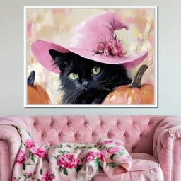 Bewitched Black Cat Pumpkin - NicheCanvas
