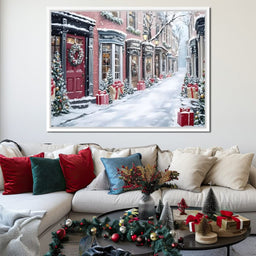 Snowy Carol Lane Holiday Cheer - NicheCanvas