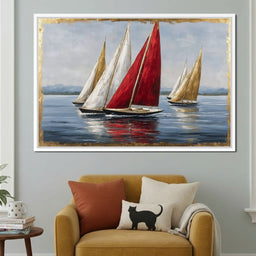 Bold Regatta On Open Water - NicheCanvas