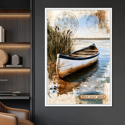 Abandoned Boat Waiting Upon Still Waters - NicheCanvas