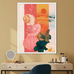 Tidal Shore And Floral Shell - NicheCanvas