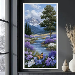 Mountain Meadow Butterfly Serenity - NicheCanvas