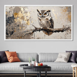 Golden Gaze of the Noble Owl - NicheCanvas