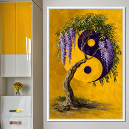 Wisteria Yin Yang Tree Zen - NicheCanvas