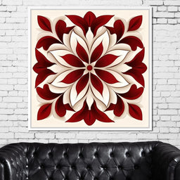 Crimson And Bone Medallion - TooplesArt - NicheCanvas