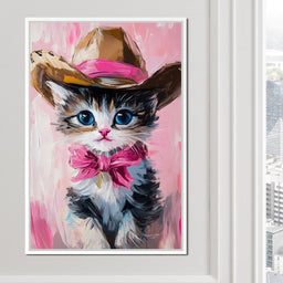 Cowboy Kitten Pink Bow Charm - NicheCanvas