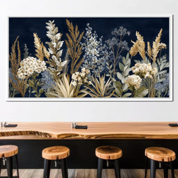 Midnight Botanical Bouquet - NicheCanvas