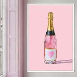 Blush Rose Champagne Heart - NicheCanvas