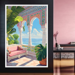 Sunlit Terrace Escape - NicheCanvas