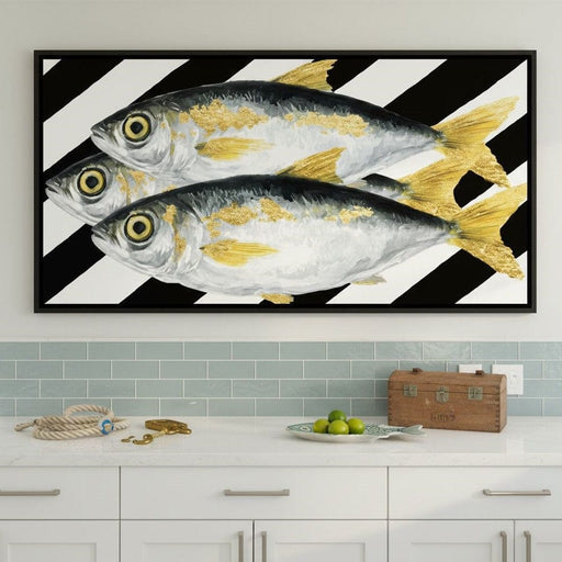 Triple Gilded Mackerel Parade Canvas Print