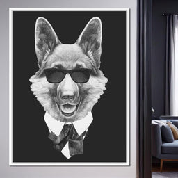 Dressed Up German Shepherd - NicheCanvas