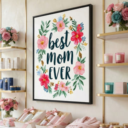 Best Mom Ever Floral Wreath
