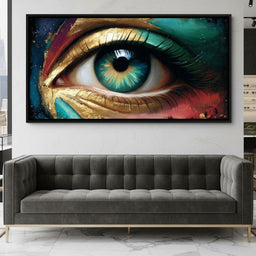 Golden Teal Visionary Eye Portrait