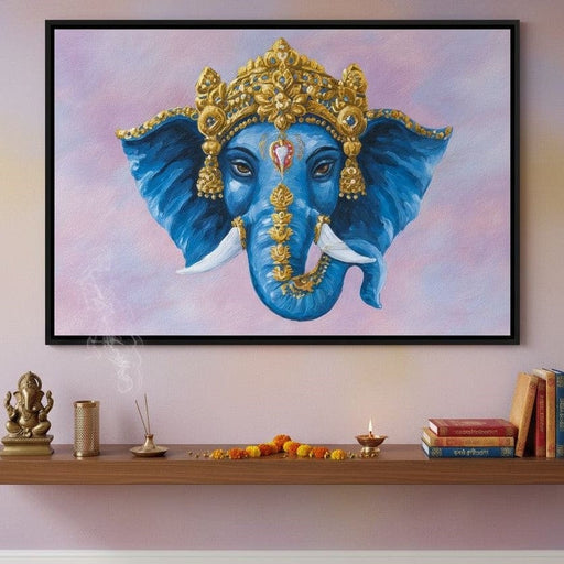Ornate Blue Elephant Majesty Canvas Print