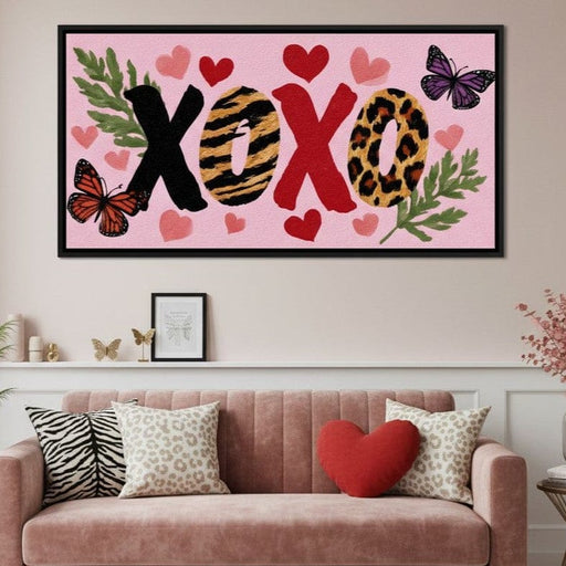 Wild Safari Love XOXO Hearts Canvas Print