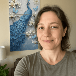 Blue Peacock Flower Set - Vertical Real Life Example Image