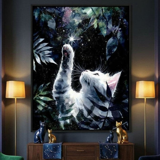 Starbound White Cat Dream Canvas Print