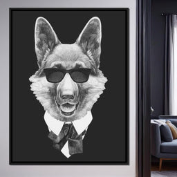 Dressed Up German Shepherd - NicheCanvas
