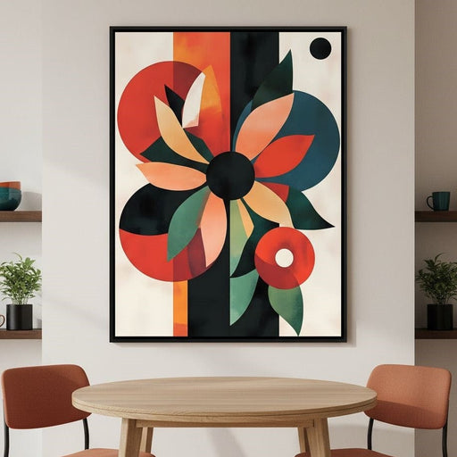 Abstract Floral Geometric Burst Canvas Print