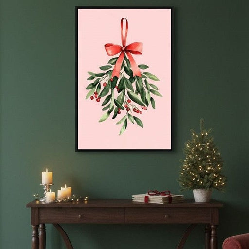 Festive Mistletoe Bouquet Charm Canvas Print