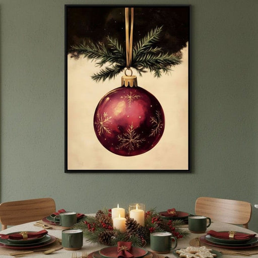 Golden Snowflake Ornament Cheer Canvas Print